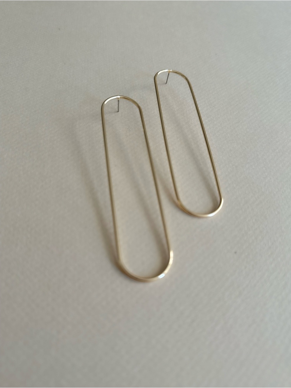 Minimalist Oval Drop Earrings #2639 - Picture 4 of 5